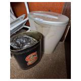 Paper shredder and Singer Sewing Machine tin trash can