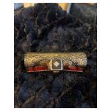 10kt white gold oxynx with  diamond speck man’s ring