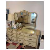 French Provincial style 9 drawer dresser w/ mirror