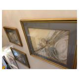 Glittery abstract picture grouping . 19”x17” , 25”x 21”, and 33”x29”