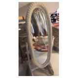 Wicker swinging mirror