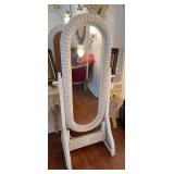 Wicker tilting mirror 63" x 28"