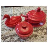 Poppytrail Red Canister (California), Soup Tureen (Italy), Covered Dish (mallard)