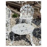 Wrought patio chair & side table