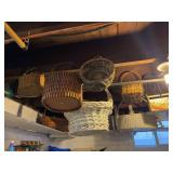 Baskets hanging from ceiling