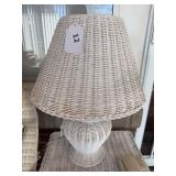 Two wicker table lamps 21" and 22"