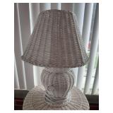Pair of wicker lamps 19"