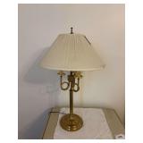 Pair of brass lamps