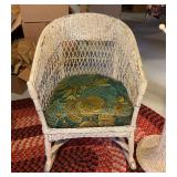 Wicker rocker and coat stand