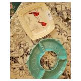 Ceramic Items, Holiday Items, Candles, Tissue Box Holder, Glass Tray