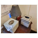 2 Tissue Holders Lamp w/Melon Motif