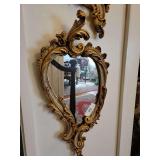 Pair of Ornate Goldtone Framed Mirrors 25 x 13 x 1½