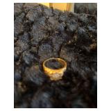 10kt gold nugget type ring with what appears to be diamond cluster (is uncleaned)