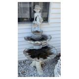 3 pc concrete bird bath/ fountain