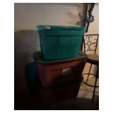 1 tote  of Department 56, 2 totes of Christmas miscellaneous