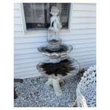 3 pc concrete bird bath/ fountain