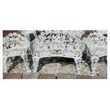 Wrought iron loveseat & 2 side chairs