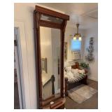 Antique Walnut Entry Way Mirror w/ twist trim