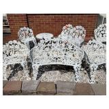 Wrought iron loveseat & 2 side chairs