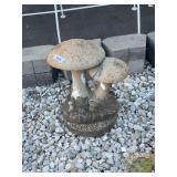 Concrete toad stool garden art