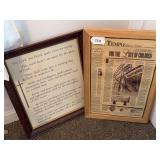 2 framed wall hangings