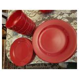 Red Dishes, Chargers (broken piece)