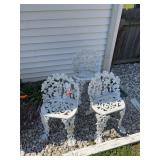 3 Wrought iron chairs