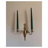 3 pairs of brass wall mount candle holders