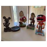 Mickey Mouse candle holder, Disney bobble head, Disney Grumpy figure, Animal bobble head