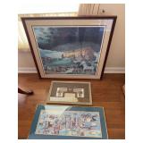 3 framed pictures