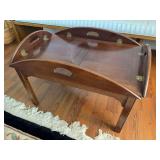 Wooden side table with folded sides