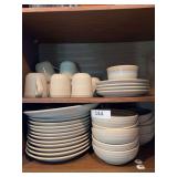 Noritake stoneware dishes, 1-12”platter, 11-10” plates, 4-8” plates, 9-6.5” bowls, 1-4.75” berry bowl, 8-coffee cups