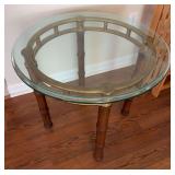 Round glass top table
