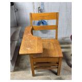 Oak school desk chair