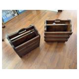 Two wooden magazine holders