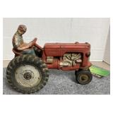 Vintage Auburn Tractor with Man