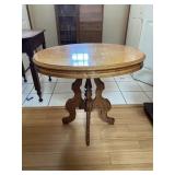 Ornate oval side table- 29" x 28"