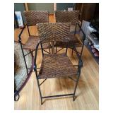 3 Wicker Bar Stools