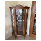 Curved Glass Curio Cabinet-Claw foot-66" Tall
