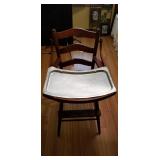 Vintage All Wood High-Chair w/ Removable Metal