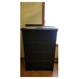 Sleek Black 4 Drawer Dresser