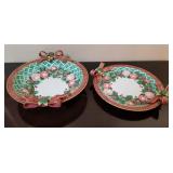 2 Fitz and Floyd Christmas Themed Bowl and Plate