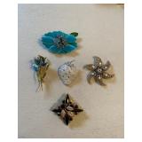 5 Pendents/Brooch