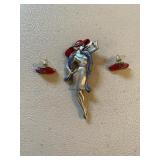 Red Hat Pins and earrings