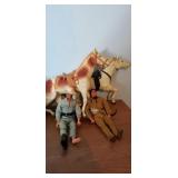 Lone Ranger and Tonto Figures with Horses