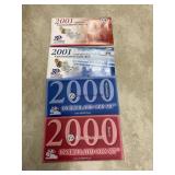 4 Uncirculated Coin Sets-2000&2001