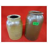 Pair of Salt glazed Stoneware Jars