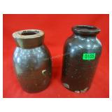 Pair of Salt glazed Stoneware Jars