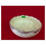 Gold Trim Yellow & Blue Spongeware Bowl