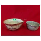 2 Spongeware Bowls, 6.5" & 9"